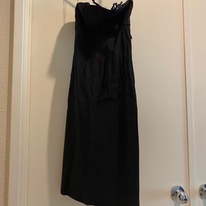 Strapless Black Midi Dress